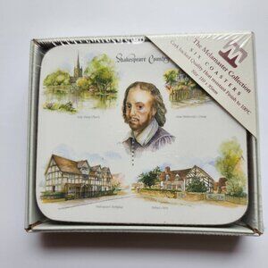 Shakespear Coasters Birthplace Set Of 6 Cork Back Melamaster Melamine New